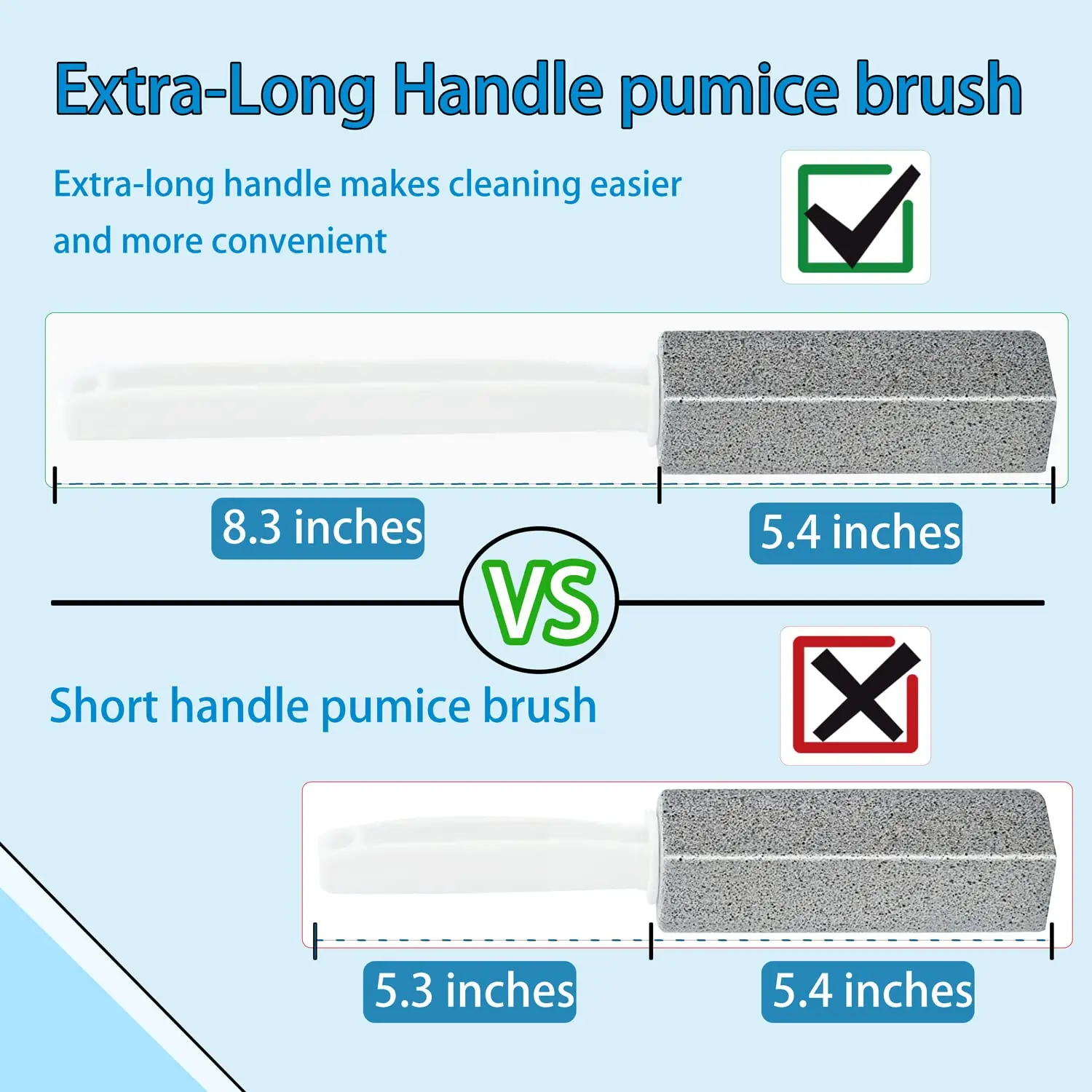 Pumice Stone for Toilet Cleaning Pumice Cleaning Stone Toilet Bowl with Extra Long Handle for Removing Toilet Bowl Ring