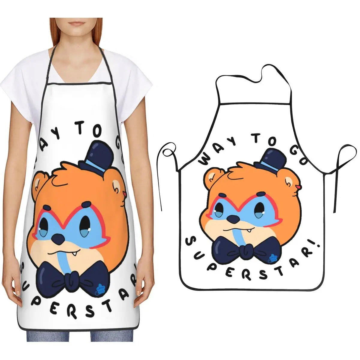 Delantal de Cocina FNAF Security Breach Glamrock Freddy 'Superstar' para Hombres y Mujeres, Delantal para Cocinar, Hornear y Limpiar
