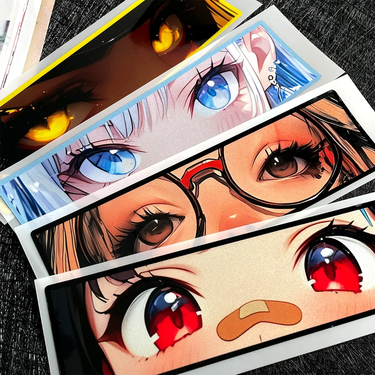 

JDM Anime Girl Eyes Gaze Reflective Car Vinyl Stickers Moto Scooter Body Fuel Tank Helmet Fairing Motorcycle Accessories Decals