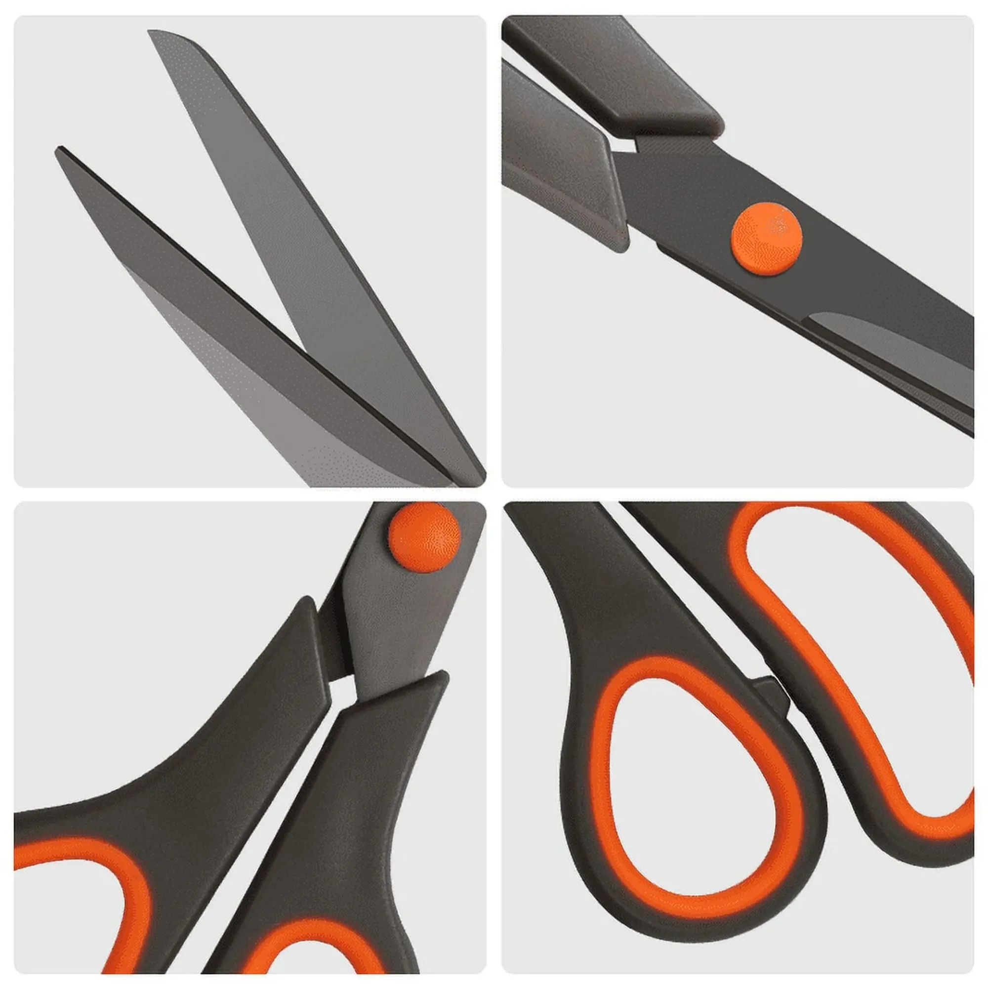 مقص تيتانيوم متعدد الأغراض غير لاصق، شفرات حادة للغاية من الفولاذ المقاوم للصدأ، مقبض ناعم، شديد التحمل للمكتب والحرف اليدوية،