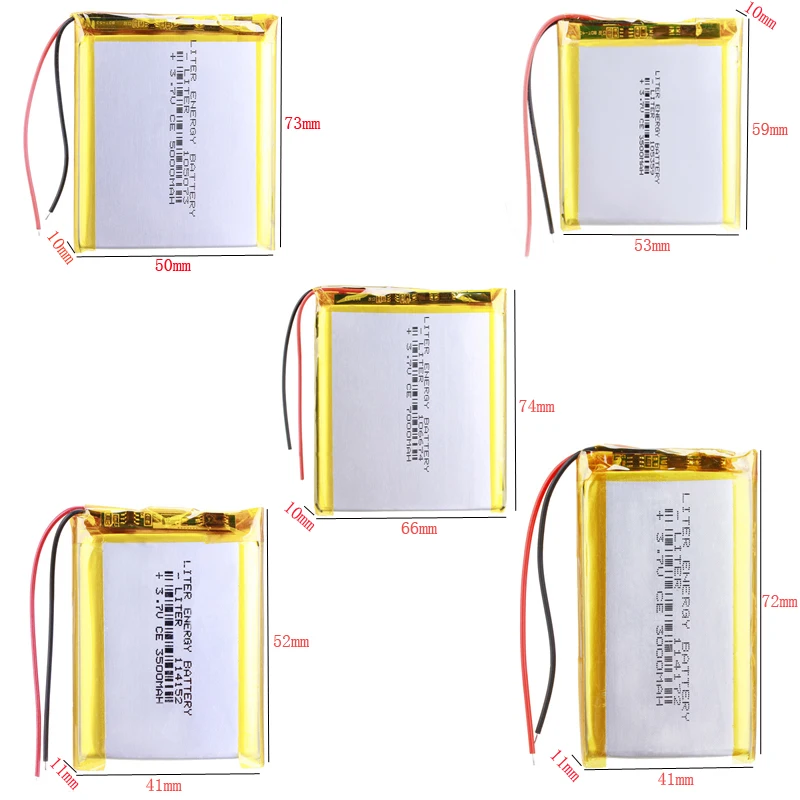 105073 5000mAh 105359 3500mah 106674 7000mah 114152 3500mah 114172 3000mAh  3.7V polymer lithium battery