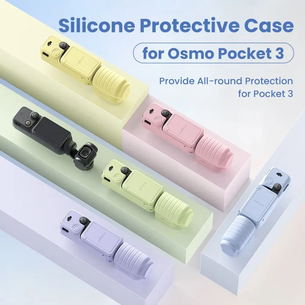 

Silicone Protective Case Set Full Coverage with Lanyard Screen Lens Cover Anti-Scratch Shockproof for DJI Osmo Pocket 3
