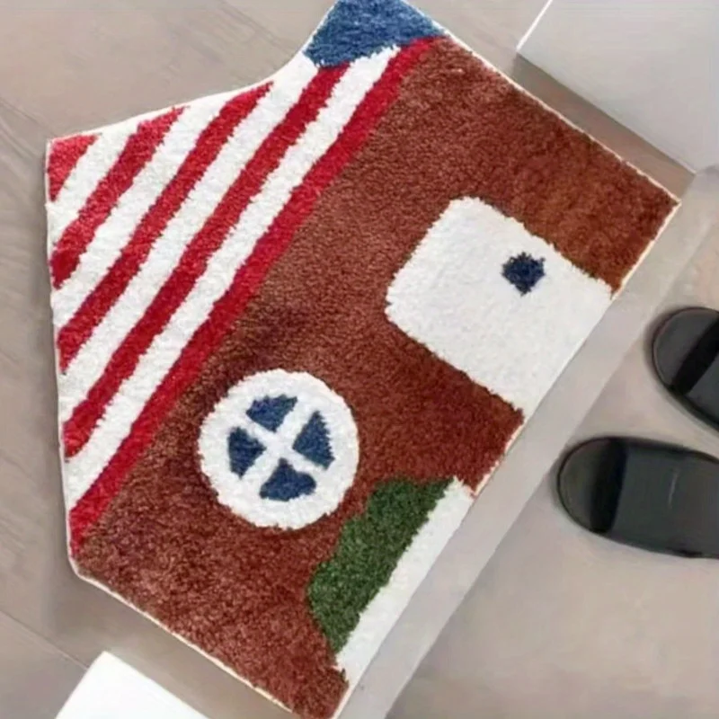 Imitation cashmere cartoon absorbent foot pad
