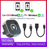 2 in 1Carplay Wireless AI Box Adapter Android Auto Smart Dongle 2025 5G WIFI For iphone Android For Volvo Benz Mg Kia Chery VW
