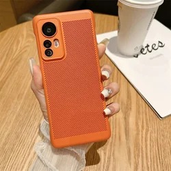 Ultra-Thin Heat Dissipation Breathable Mesh Case For Xiaomi Mi 12 13 11 Lite Redmi Note12 11 10 9 Pro K60 Plain Hard Matte Cover