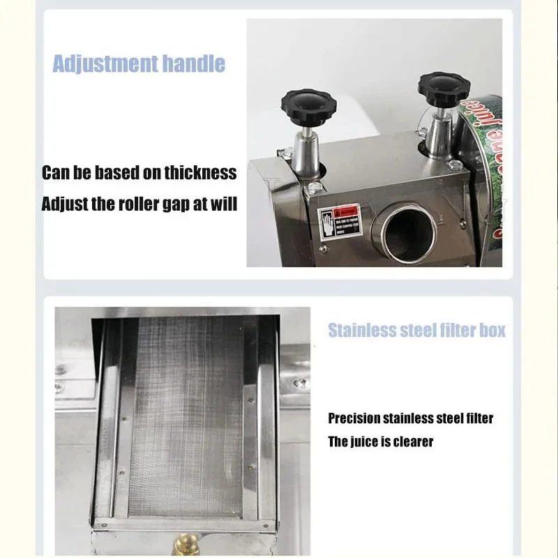 Manual Sugar Cane Juicer Machine Stainless Steel Sugar Cane Juice Press