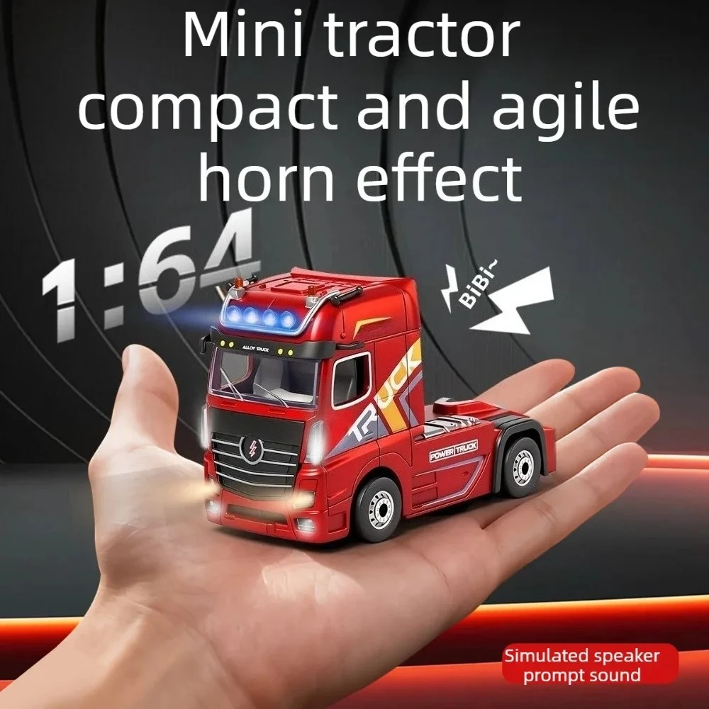 

1/64 Scale Mini Remote Control Container Truck Four-wheel Drive Semi-trailer RC Drifting Toy Container Truck Model