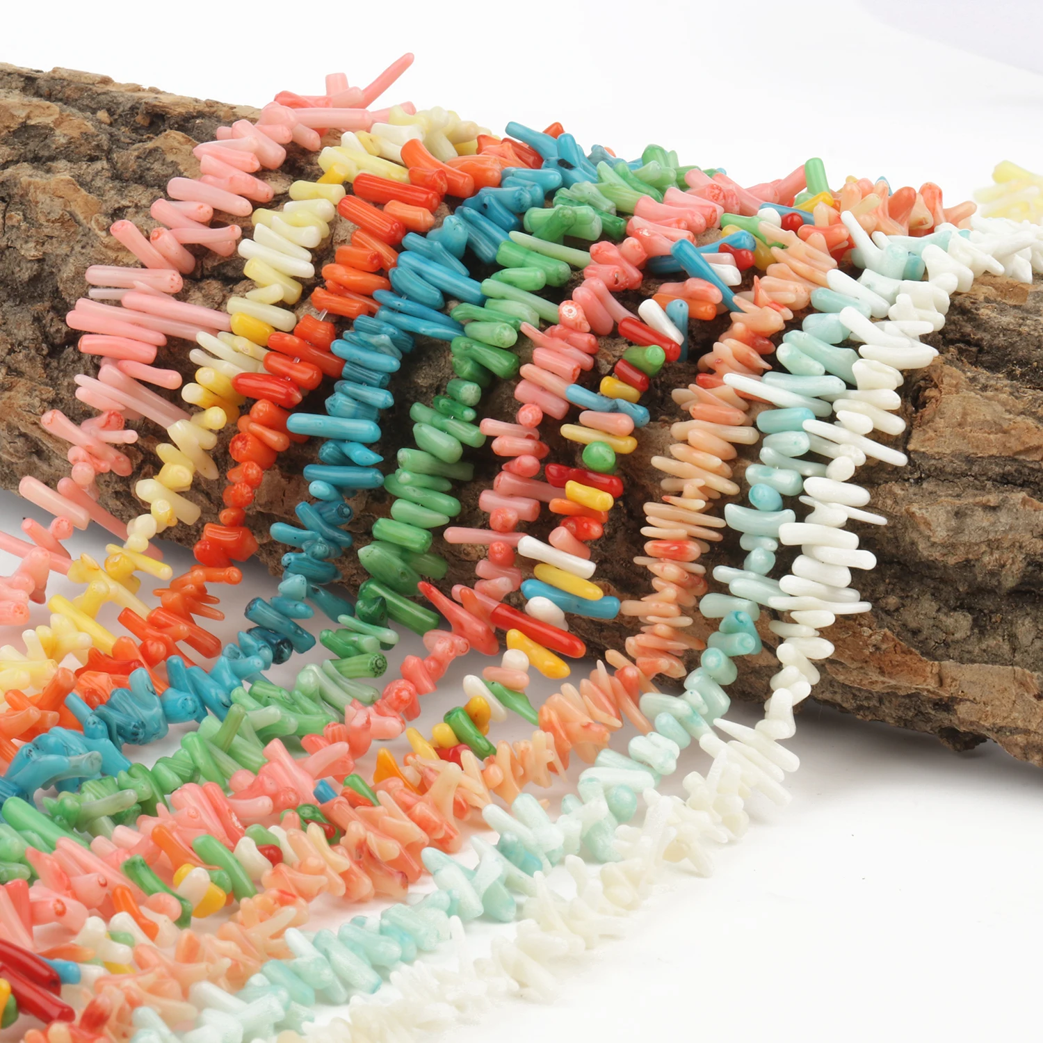 Cuentas de Coral Natural con forma de palo Irregular, espaciador, cuentas de piedra sueltas para collar, pulsera, pendientes, fabricación de joyas