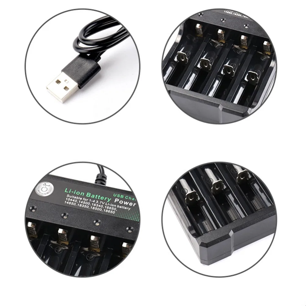 1/2/4 Slots 18650 Battery Charger For 3.7V Rechargeable Lithium AC 110V/220V 10440 14500 16340 16650 14650 18350 18500 Batteries