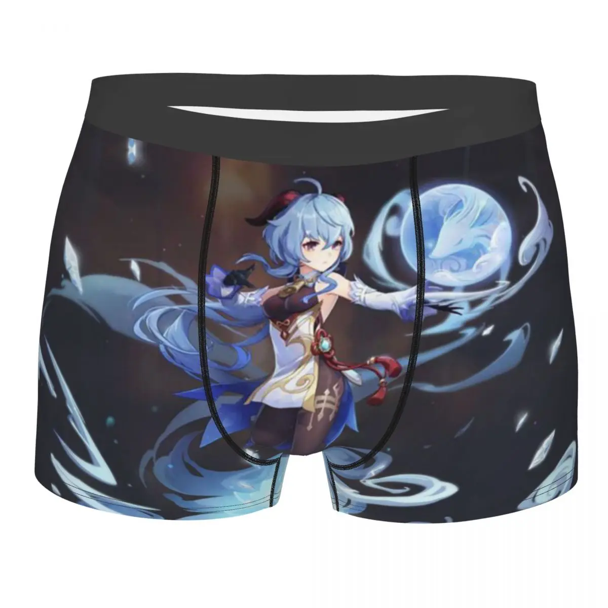 Humor Boxer Shorts Panties Briefs Men's Ganyu Genshin Impact Underwear Acg Anime Retro Breathable Underpants for Homme