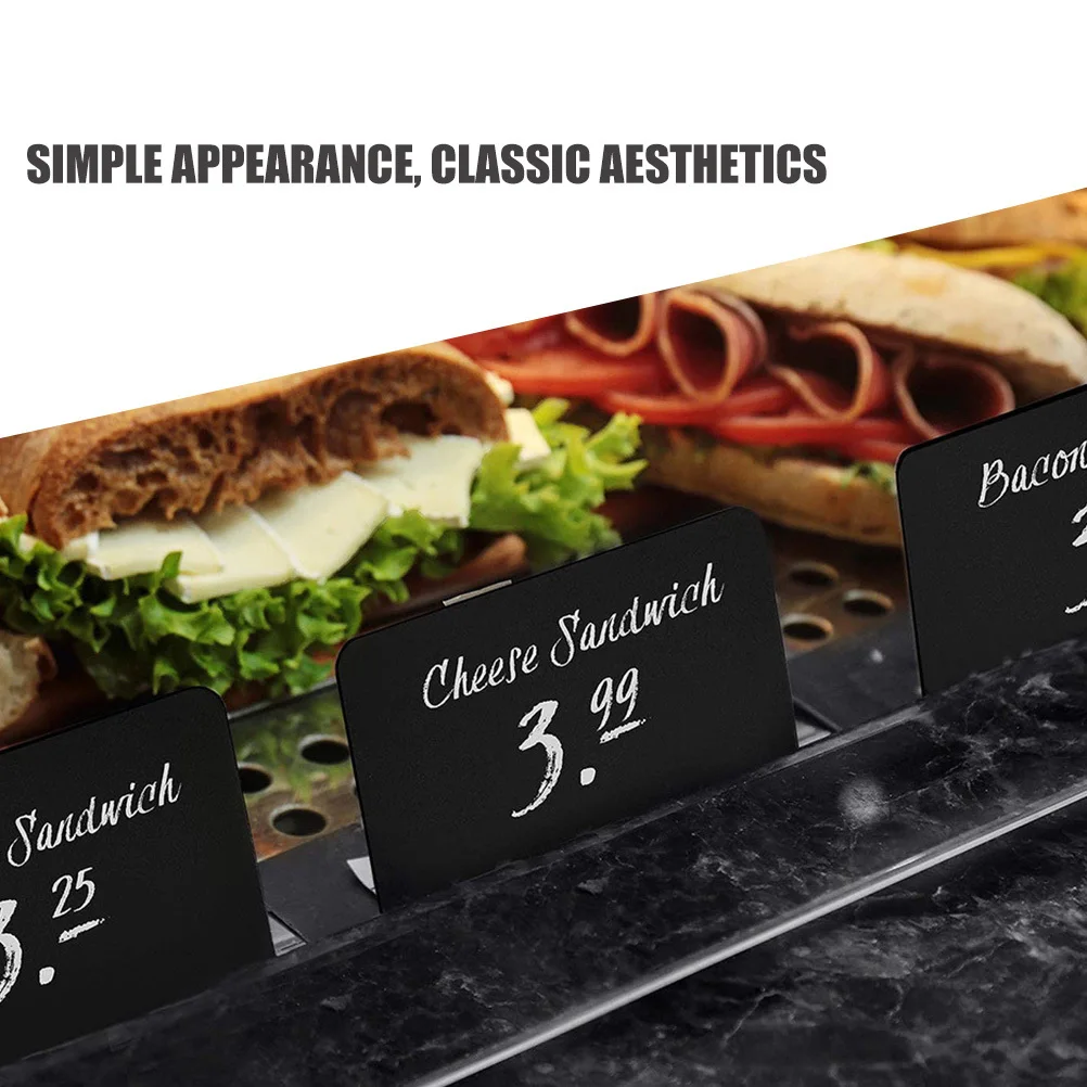 10Pcs Waterproof PVC Desk Sign Premium Reusable Chalkboard for Food Labels Tabletop Message Board Standing Memo Display