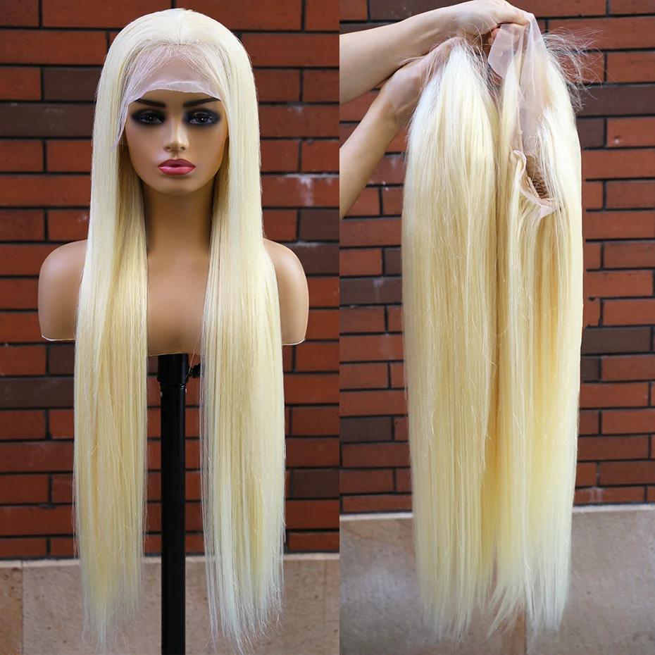 30 40 Inch 613 Honey Blonde Wig Human Hair Original Brazilian 13x6 Hd Lace Frontal Wig Body Wave Human Hair Wigs Pre Plucked With Baby Hair 13x4 Lace Front Wig Human Hair Colored Wig 180% 200% 220% Density 360 HD Lace Front Human Hair Wigs for Black Women view 3