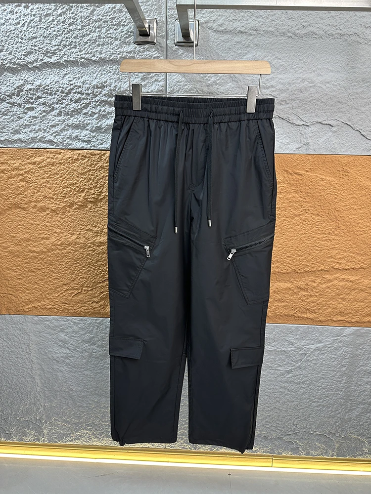 

Tech Fabric Outdoor Workwear Pants Spring Anti-Tear ket Casual Long Trousers for Men Straight Leg Polyester Spandex Blend