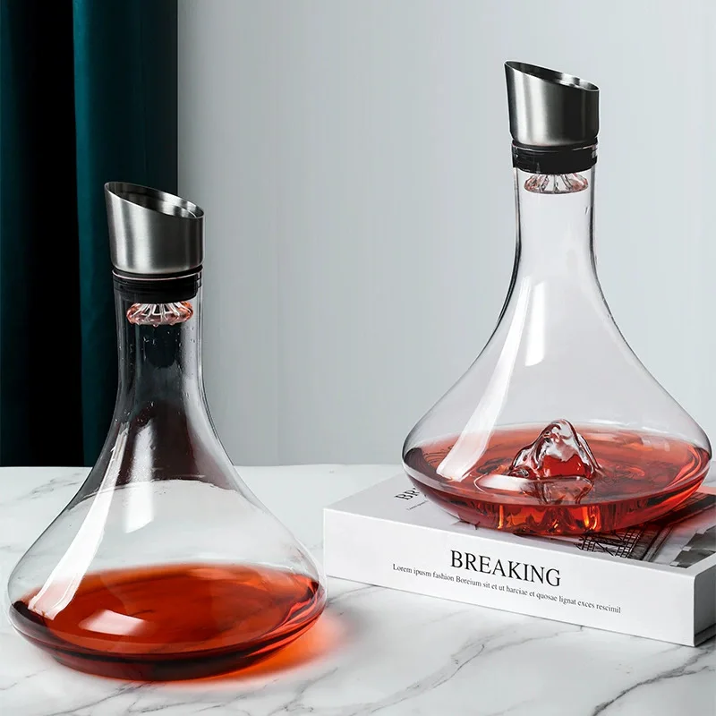 Creative Iceberg Bottom Red Wine Hand-blown Decanter, Light Luxury Home Restaurant Crystal Glass Wine Divider  Kitchen Gadgets