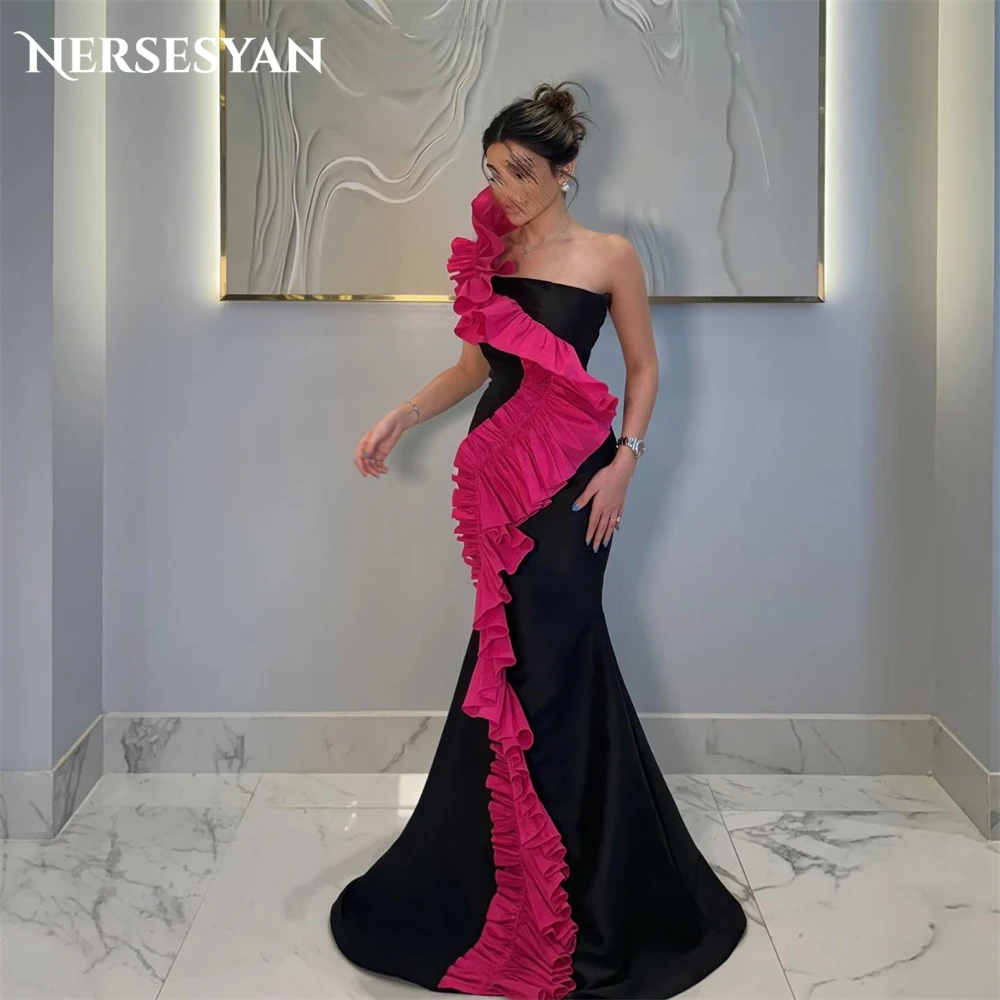 Nersesyan Dubai Luxury Mermaid Evening Dresses One Shoulder Sleeveless Ruffles فساتين للمناسبات الرسمية Backless Party Gowns