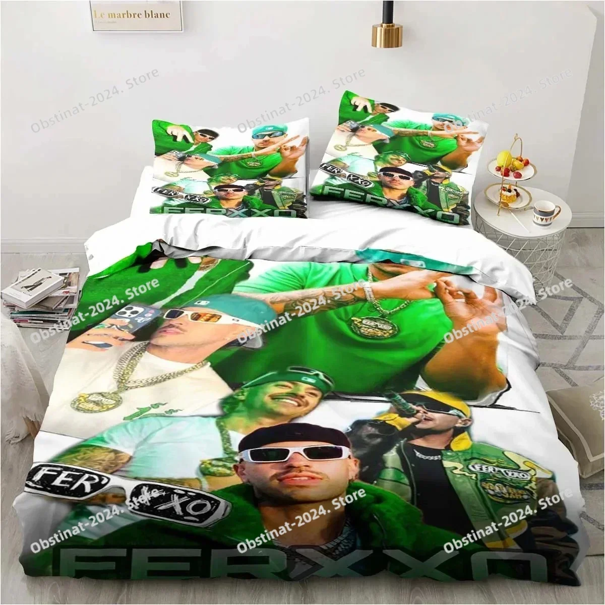 3D Print Feid Ferxxo Rapper Bedding Set,Duvet Cover Comforter Bed Set Quilt Cover Pillowcase,King Queen Twin Size Boy Girl Adult