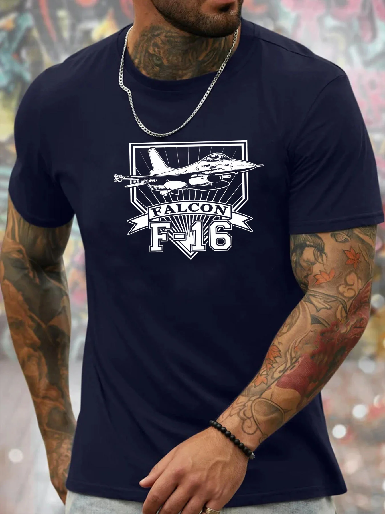 

with Geometric F-16 Falcon Pattern design-100% cotton summer O-neck short sleeve casual printed men's T-shirt.