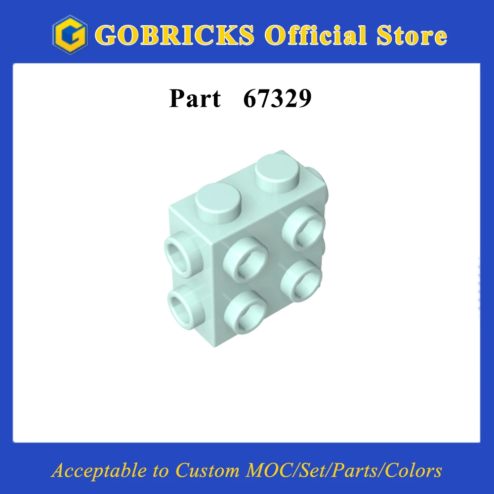 Gobricks 1 szt. MOC Specjalny 1 x 2 x 1 2/3 z Ośmioma Kołkami na 3 Stronach Klocki Kompatybilne z Modelami 67329 Części Zabawki Puzzle dla Dzieci