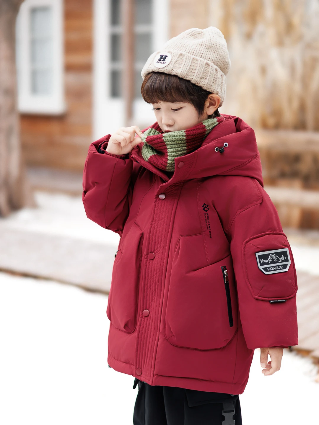 

Зимняя пуховая куртка для мальчиков 2025: Новая детская удлиненная зимняя одежда, белая, теплая, из хлопка, модная