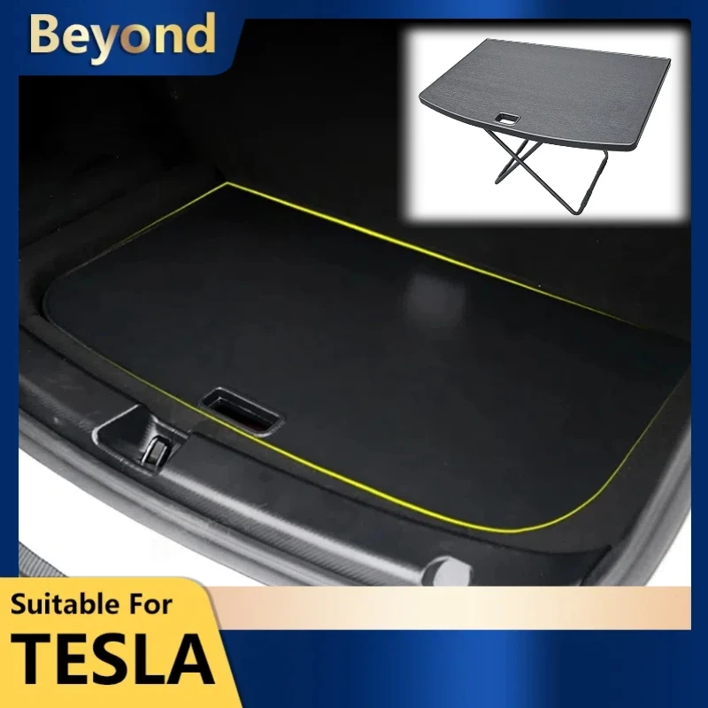 Trunk Folding Table For Tesla Model Y/3/3+ Highland Foldable Portable Camping Travel Trunk Table Board Car Specific Accessories