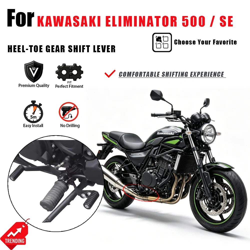 

For Kawasaki Eliminator 500 EL500 Gear Shift Lever Front Rear Heel Toe Shifter Pedal Accesorios Moto Palanca Cambios