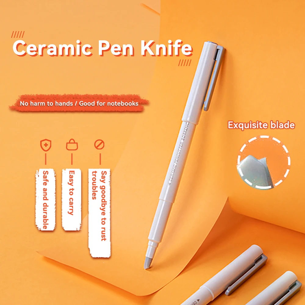 Multifunction Ceramic Pen Cutter Knife White Safety Paper Cutting Diy Craft Stickers Scrapbooking Art Utility Knifes School Tool