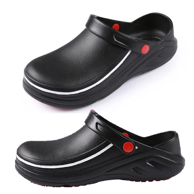 Men Sandals Non-Slip Waterproof Oil-Proof Kitchen Work Cook Shoes Chef Hotel Restaurant Zapatos Para Hombres Unisex Slippers