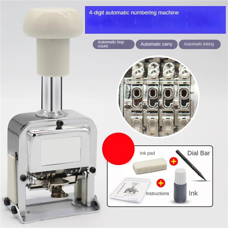 A34R 2X Automatic Coder 4Digit Number Machine Production Date Manual Coder Numbering Advance Machine Quick-Drying Ink Black