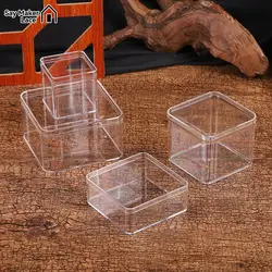 1Pcs Square Jewelry Storage Box Clear Acryl Cube Portable Jewelry Storage Earrings Necklace Ring Jewelry Display