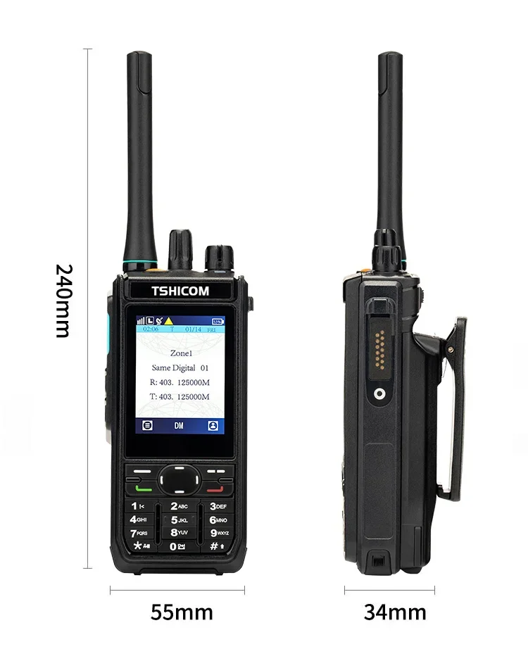 TSHICOM IP67 جهاز اتصال لاسلكي رقمي احترافي مقاوم للماء ومقاوم للانفجار مع نظام تحديد المواقع العالمي (GPS).