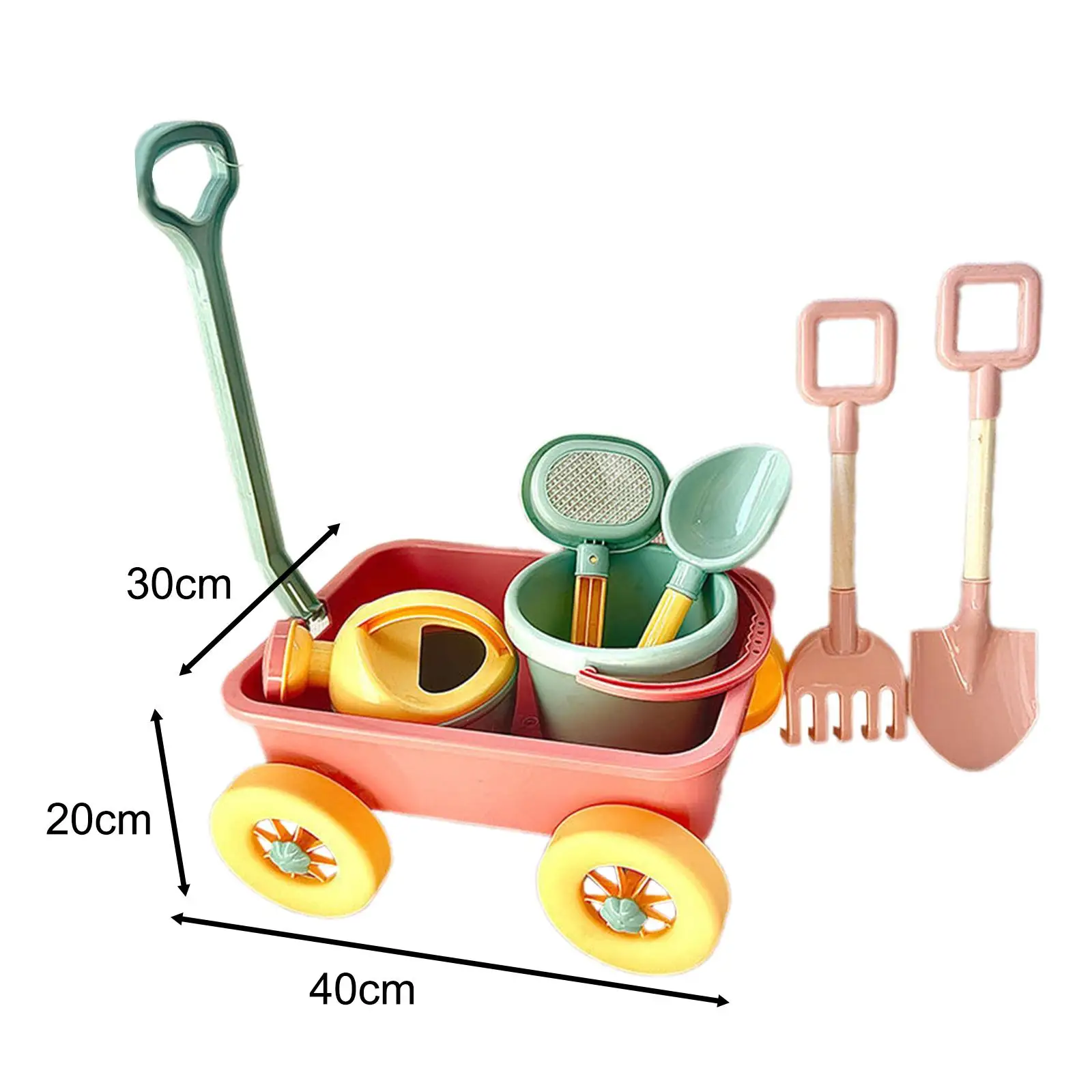 야외 장난감 차량 척 놀이 왜건 세트, 모래 장난감, 펑키 컬러풀 비치 장난감 카트