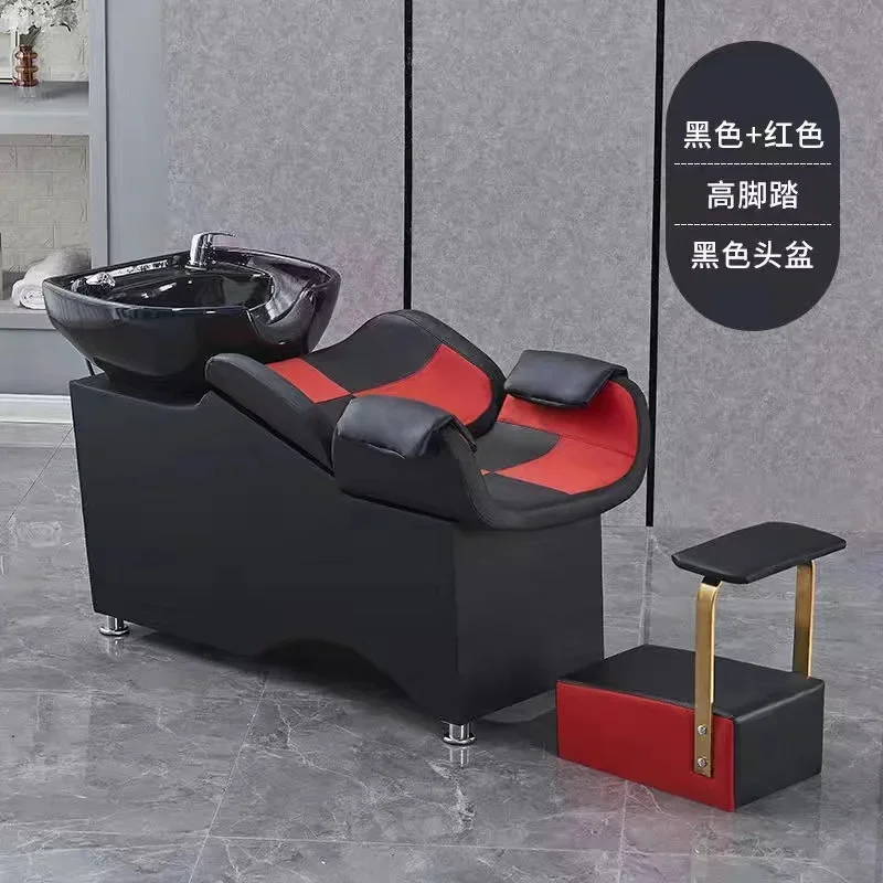 Japanese Hair Spa Washing Bed Water Circulation Basin Salon Chair For Beauty Salon Chinese Wash Shampoo Equipment Leather Barber