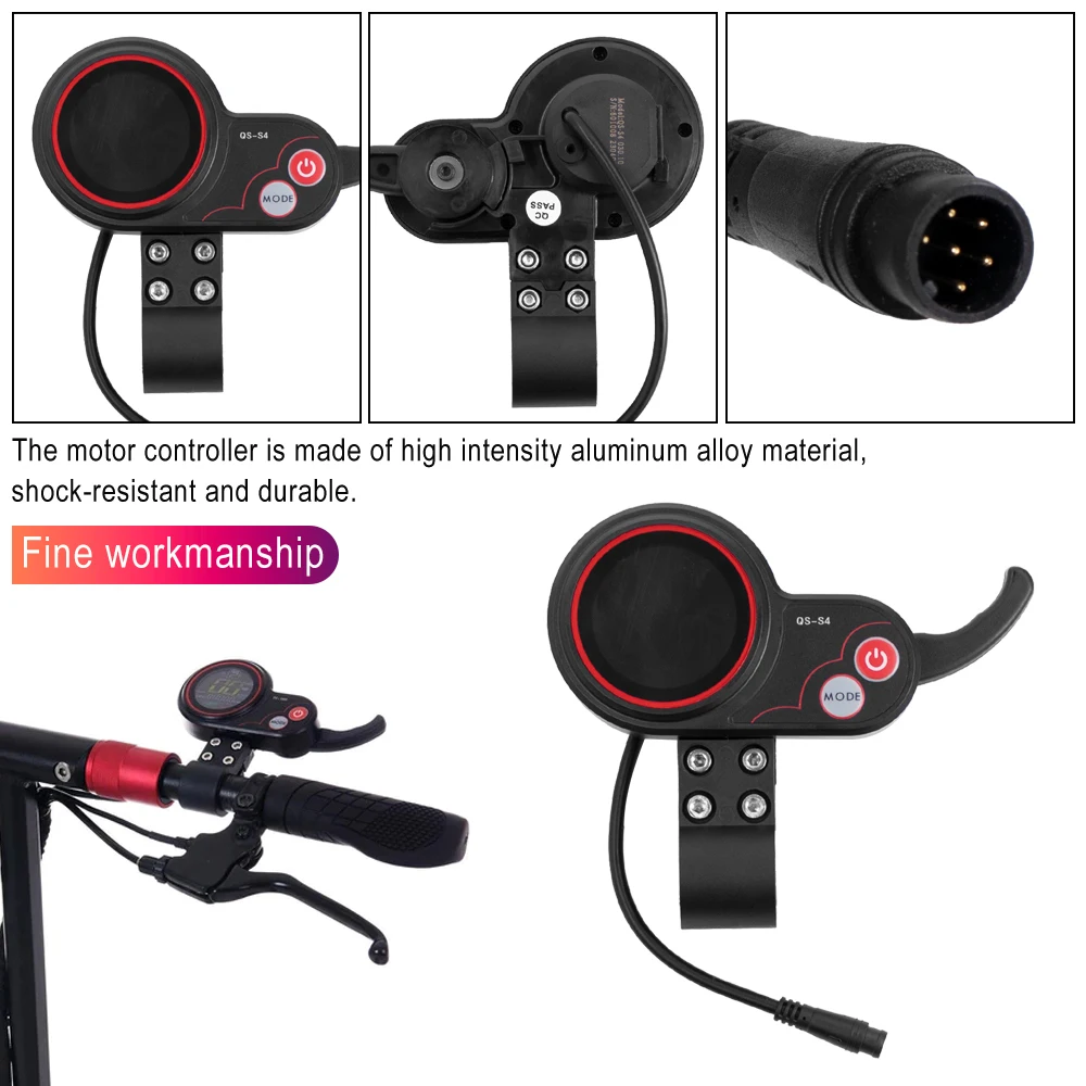 6PIN Electric Scooter Controller Display for Zero 8 9 10 8X 10X E-scooter Thumb Throttle QS-S4 LCD Display Kit Repair Parts