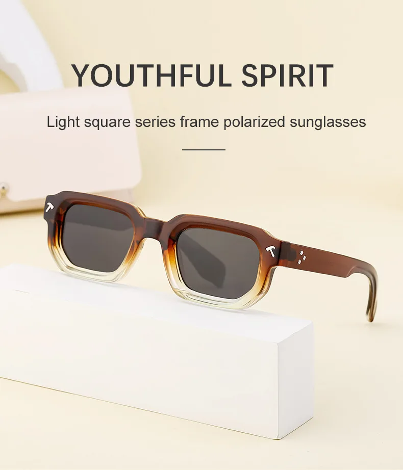 Polarisierte quadratische Sonnenbrille für Herren 2026 – Luxus-Designer-Neuheit, modische rechteckige Sonnenbrille für Damen, Fahrerbrille, Eyewear – Detail 1