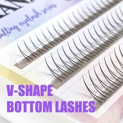 V Shape Eyelashes Bottom Lashes 5-6-7mm C Curl 2D Premade Volume Fan Fluffy Natural Cilios LAKANAKU