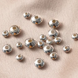 5/10pcs 3-8mm 925 Sterling Silver Round Loose Spacer Beads for DIY Bracelet Necklace Jewelry Making Supplies Findings Materials