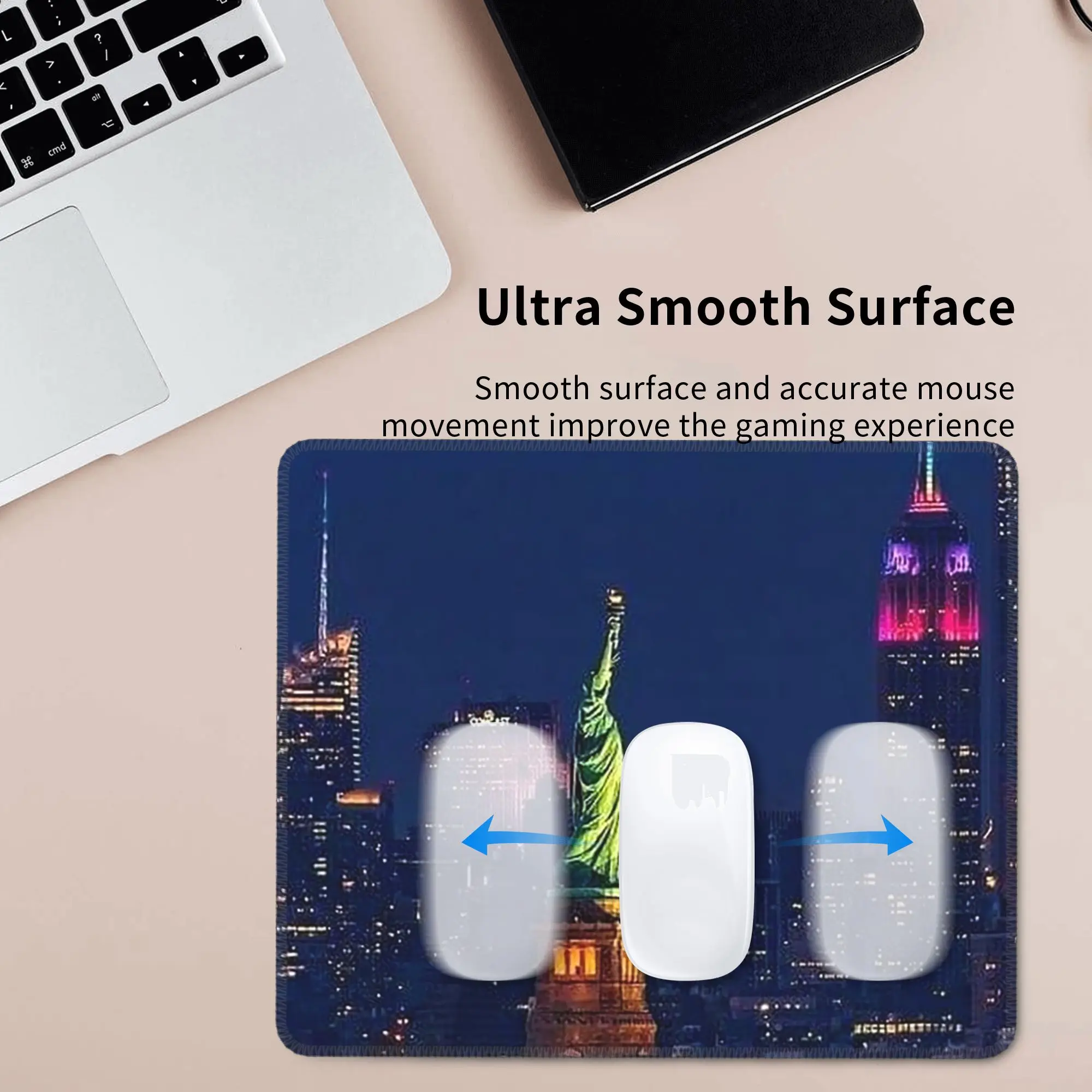 The Statue Of Liberty And Night View Of New York Mouse Pad Computer Keyboard Mouse Mat Gaming Laptop Desk Mat Office Table Mats