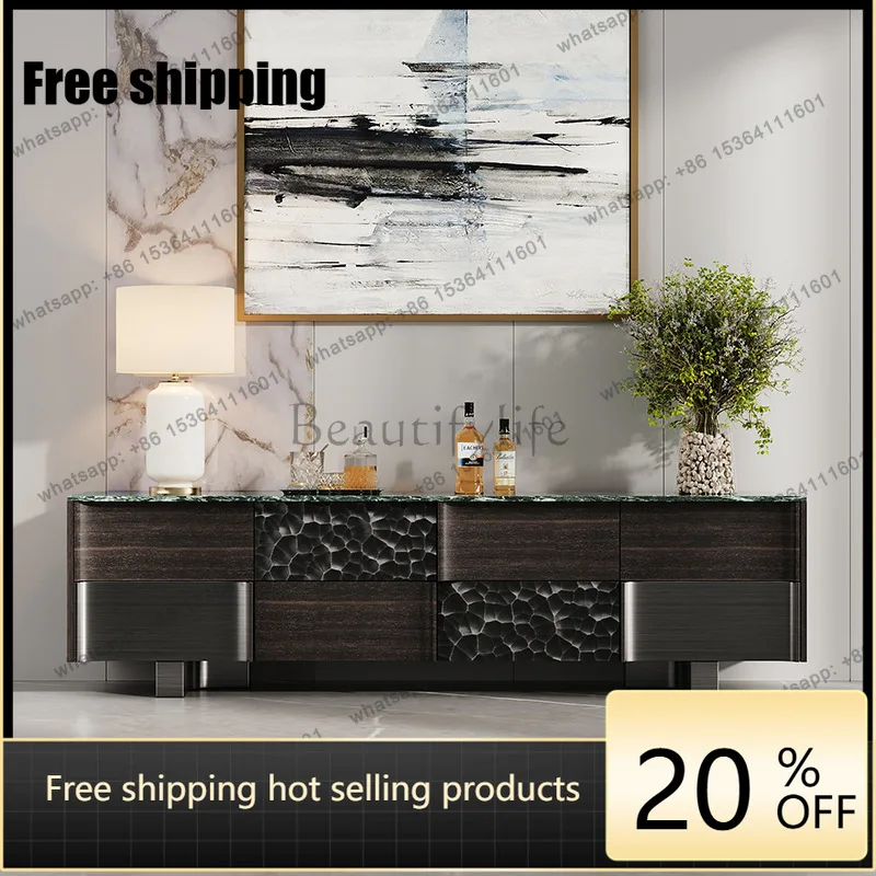 Hot Italian light luxury marble TV storage cabinet modern living room hammer locker