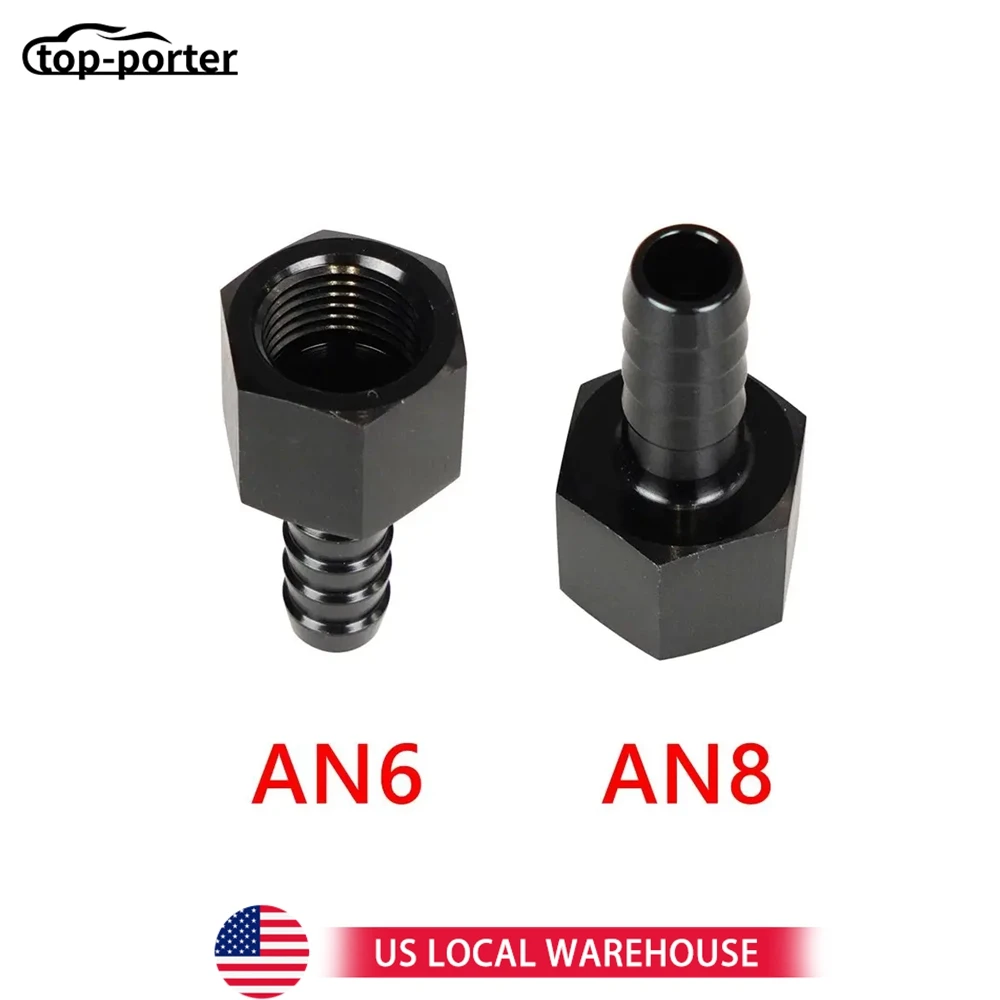 

1Pcs 6AN 8AN Thread Male To 3/8" Fuel Line Hose Adapters AN6 AN8 Hose Barbed Fitting Adapter with AN-6 AN-8 Connector Black