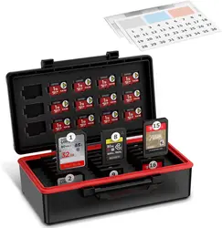 36 Slots Waterproof Memory Card Case for SD Switch PSV CFexpress Type A Cards & 15 Microsd TF Card Cards With Anti-static Foam
