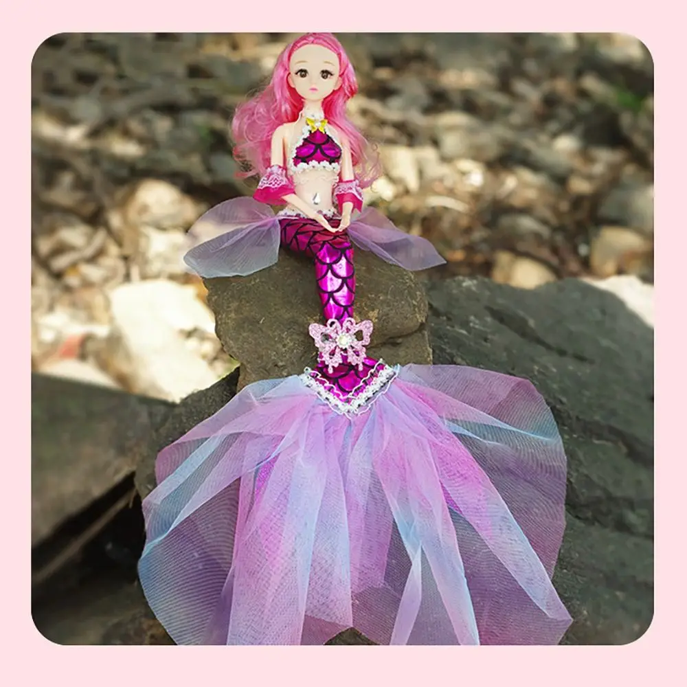 17.7in Mermaid Doll Clothes Replaceable 11 Movable Joints Princess Doll Pretty Wedding Dress Tail Bjd Doll Set view 2