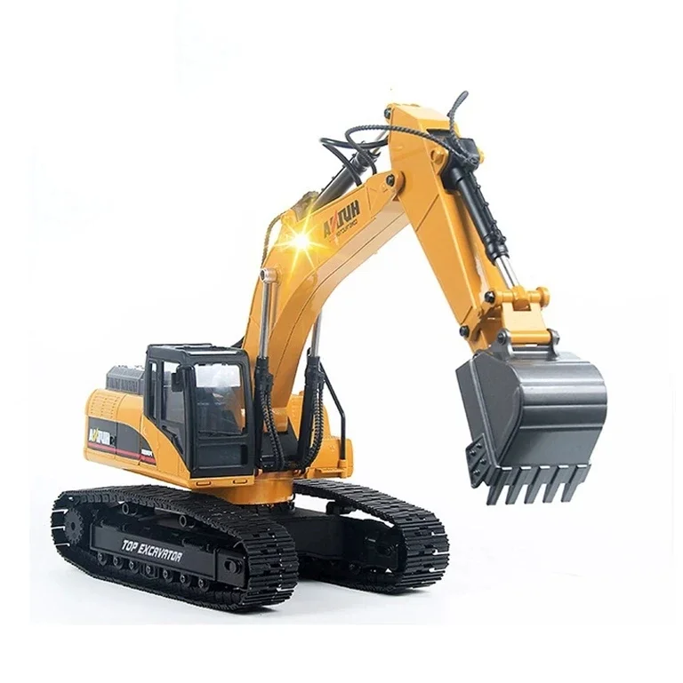 Huina 1580 1/14 2.4G Metal Alloy Electric RC Excavator 23CH Remote Control Engineering Vehicle Toy