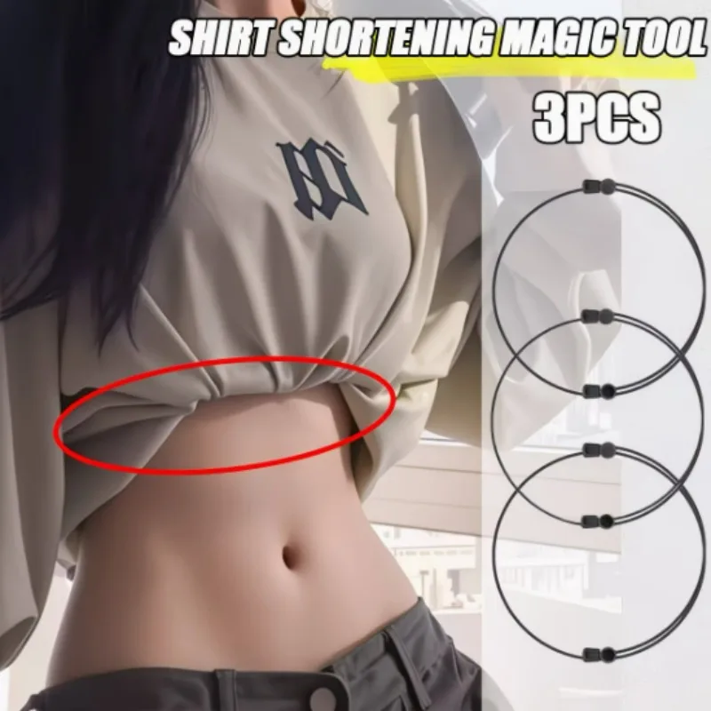 1/3Pcs Invisible Elastic Crop Tuck Tool Band Summer Crop Tops Band Belt Women Men Lock Undergarment Belt Anti Wrinkles Tool