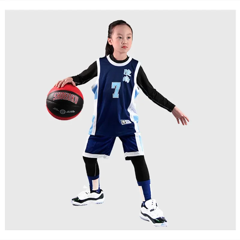 LangMaoAnime Ryonan SENDOH Kids #7 Basketball Jersey Set Youth Sportswear Breathable Quick Drying Sleevelss Shirt Child