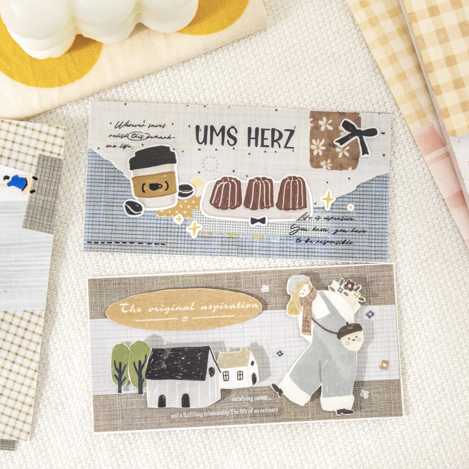 

50 шт. белых крафтовых бумаги-блокнотов в клетку для акварели, винтажный декор для дневников и скрапбукинга