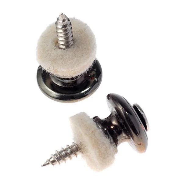 

2pcs Guitar Strap Buttons Black Hard Plastic Metal For Electric Wooden Guitar Includes Screws Felts Mushrooms Head