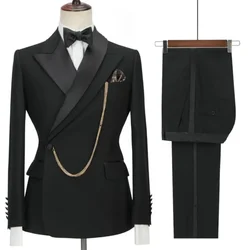 Groom dress suit lapel Men's suit Business Ball Wedding Casual fashion 2 piece set