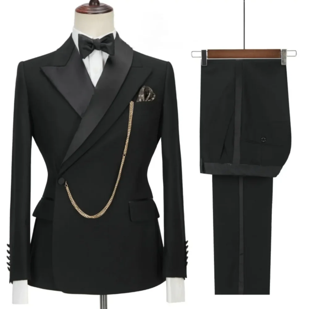 Groom dress suit lapel Men's suit Business Ball Wedding Casual fashion 2 piece set