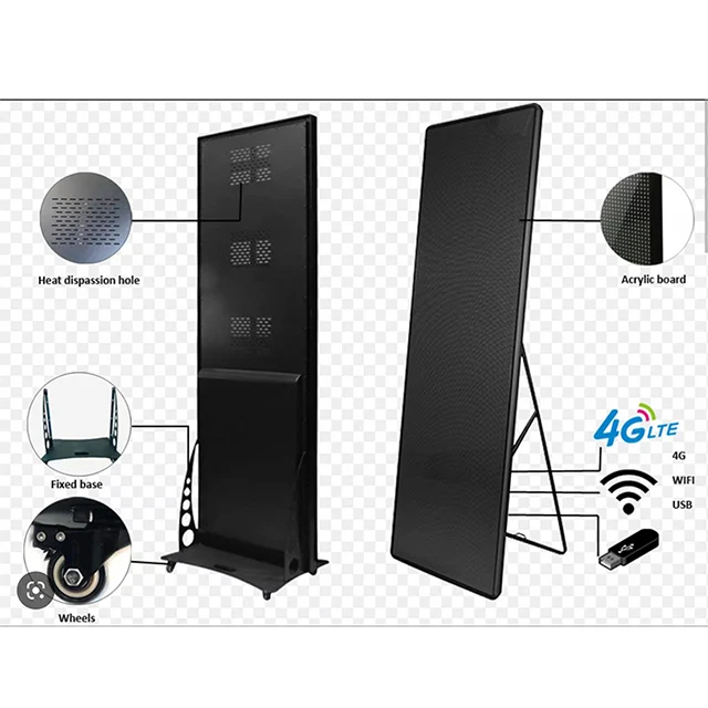 Supermarket Advertising Poster 640x1920 WIFI Control Indoor P1.86 P2.5 Digital Sign Poster LED Display Billboard for Commercial