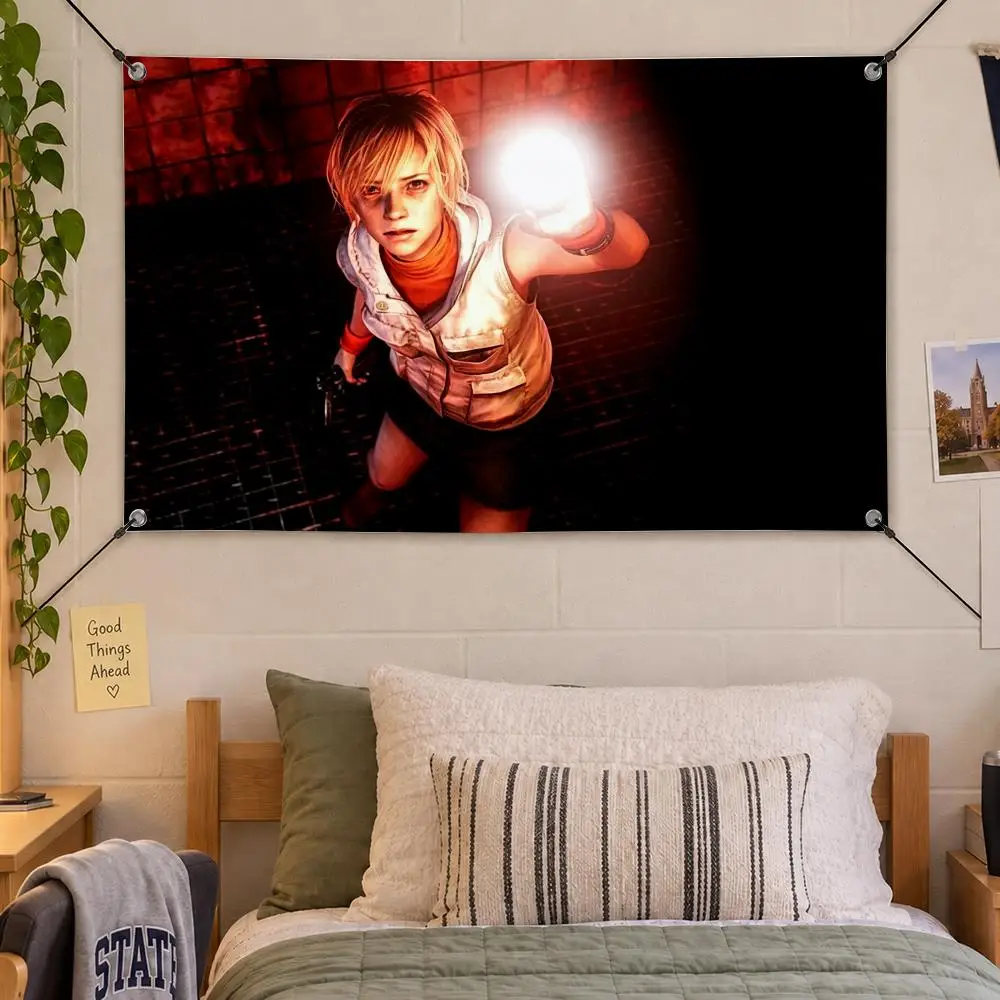 Game Horror Silent Hill Flags Decorative Flag Banner Indoor Bedroom Dorm Gaming Room Wall Party Club Decor Fan Gift